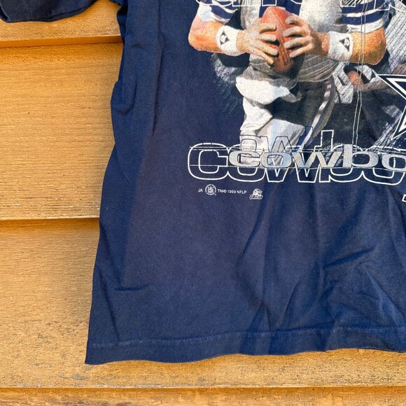 Vintage Sport Attack Dallas Cowboys Troy Aikman Kids X-Large Navy Graphic T-Shir - Picture 8 of 14